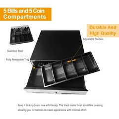 Cash Drawer 16″ Cash Register POS System 5 Bill 5 Coin 3 Unlocking Ways