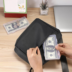 4 Pack Plastic Money Organizer Clear Cash Box with Lid Flat Money Saving Holder