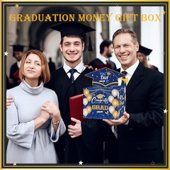 Graduation Gifts, Graduation Money Box Blue, Surprise Grad Money Holder with Pul
