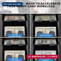 MUNBYN IMC08 Dual Money Counter Machine Mixed Denomination with Reject Pocket, V