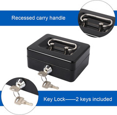 Small Cash Box with Lock and Slot, Money Box for Cash, Piggy Bank for Kids, Bla
