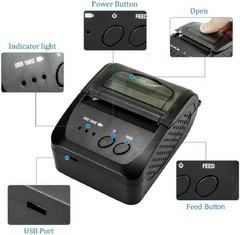 Bluetooth Receipt Printer, 58mm Mini Thermal POS Printer Portable Personal Bi…
