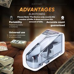Money Counter Machine V30, Cash Counter with UV Lamp, Portable Bill Counting Ma