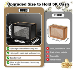 Cash Vault Wooden Savings Box Wooden Cash Saver Money Saving Box With Countdown