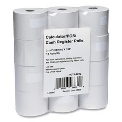 PM Company? Paper Rolls, One Ply Cash Register/Add Roll, 2 1/4 x 150 ft, White,