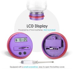 Large Piggy Bank for Adults , Digital Coin Counting Bank with LCD Counter, 1….