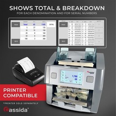 Cassida 8800R V2 USA Premium Bank-Grade Mixed Denomination Money Counter Mach…