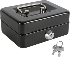 Locking Steel Mini Cash Box with Removable Coin Tray and Key Lock,4.92″ X 3.74″
