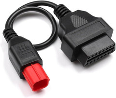 Motorcycle 6 Pin Euro5 OBD Adapter KTM Piaggio Vespa ECU Diagnostic Plug Cable