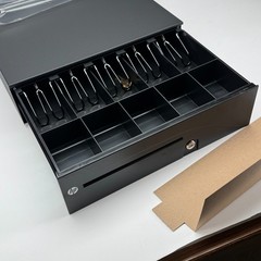 HP T400-4-BL1616 POS Cash Drawer 16×16 Black 417807-005 w/ Keys