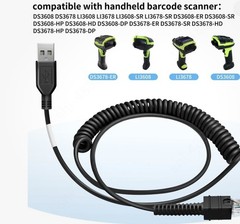 CAB-3600-UNC3 3M Coiled Cable For Zebra LI3608-SR LI3678-SR DS3608-ER DS3608-SR