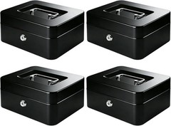 KYODOLED Metal Cash Box with Key Lock & Money Tray – Secure Safe for Home