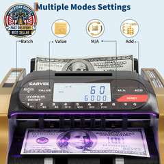 Professional Money Counter Machine with Value Count, UV/MG/IR/DD/MT Counterfeit