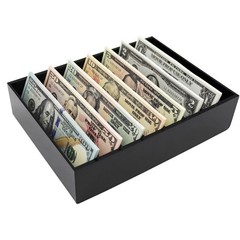 Money Organizer for Cash, 8 Compartment Black Acrylic Money Holder, Cash Tray…