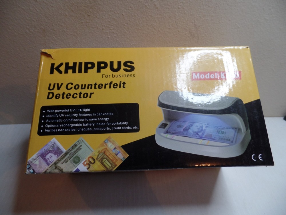 Counterfeit Bill Detector Professional, High Intensity UV LED KHIPPUS K410