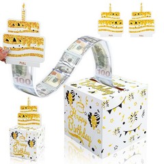Birthday Money Box for Cash Pull, Money Surprise Box Gold Pull Cash Birthday …