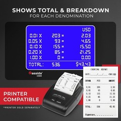 Cassida C300 Professional USD Coin Counter, Sorter and Wrapper/Roller, 300 coins