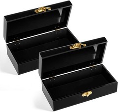 2 Pcs Acrylic Lockable Cash Box Cash Organizer Money Holder Single Row Curren…