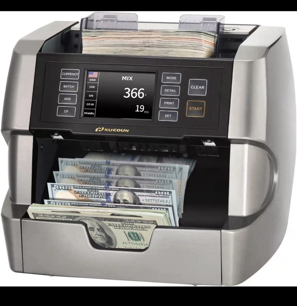 NUCOUN VC-7 Bank Grade Money Cash Bill Counter Machine Mixed Denomination 716E1P