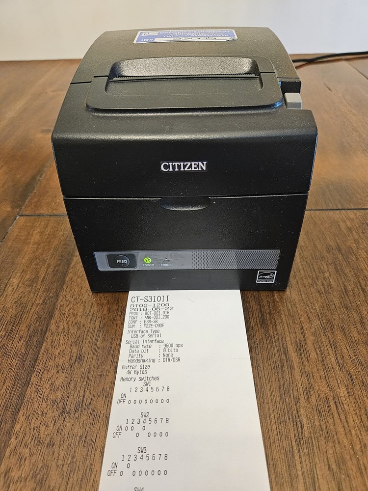Citizen CT-S310IIUBK Thermal Receipt Printer (TZ30-M01) Dual USB/Serial – TESTED