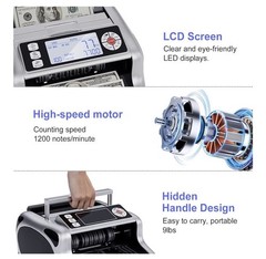 Money Counter Machine, Dollar, Euro Value Count UV/MG/IR/DD/VI/FA Pro Grade Cash