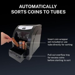 Automatic Coin Sorter, 1 Row with Quick-Access Lid
