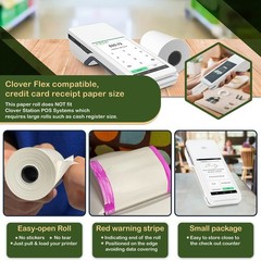POS Thermal Paper Rolls 2 1/4 X 55, 10 Pack, Clover Flex