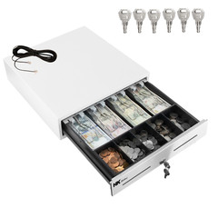 Heavy Duty 13″ White(RAL 9003) POS Cash Drawer with 4Bill/5Coin Stainless Steel