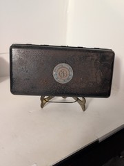 Vintage Metal Bank Box Commercial National Bank Peoria Ilinois Deposit Box