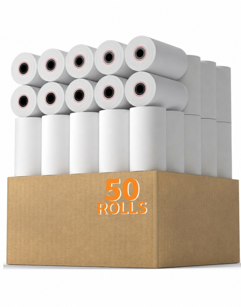 50x Thermal Receipt Paper 2.25 x 50 Ft Credit Card POS Machine Roll BPA Free New