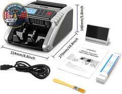 Money Counter Machine with Value Count, Dollar, Euro UV/MG/IR/DD/DBL/HLF/CHN Cou