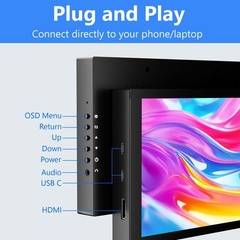 Small Monitor Touchscreen 7 Inch HD 1280×800 Type C HDMI Ports Mini Portable …