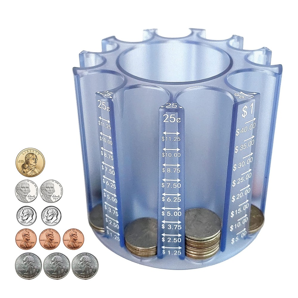 Coin Counter Change Sorter｜Pen & Pencil Holder as Desk Organizer｜Piggy Bank f…