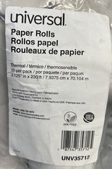 Universal One Single-Ply Thermal Paper Rolls, 3 1/8″ X 230 Ft, White, 10/pack