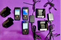 Glacier M3 Orange Handheld Barcode Scanner Lot Of 3 W/Docks & Cradles Mobile PC