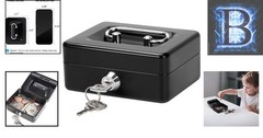 Chic Black Cash Box with Key Lock – Essential for Teens & Adults – 4.92” x 3.94”