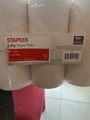 10-Pk Point Plus 3″ x 90′ Carbonless 2-Ply Cash Register POS Paper Roll Tape New