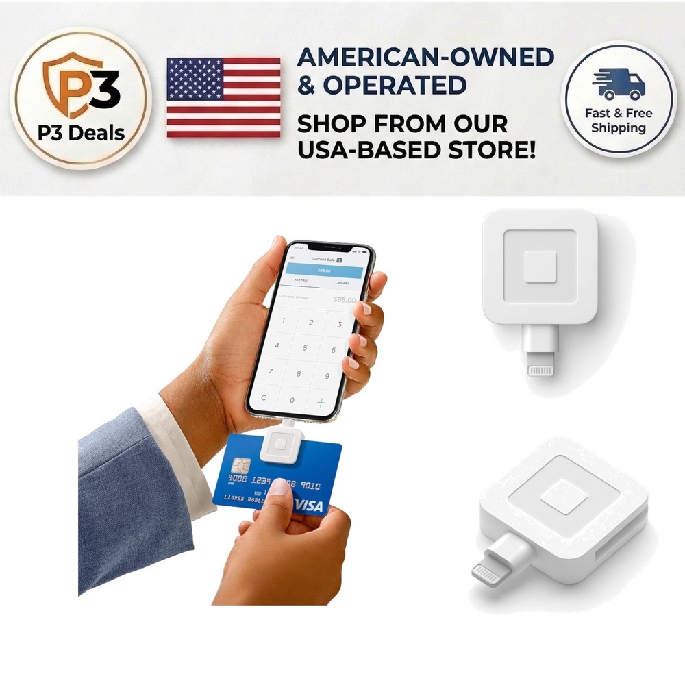 Square Magstripe Reader for Lightning with Instant Deposits – iOS Compatible