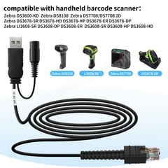 USB Power Cable 3M for Zebra DS3678 DS3678-SR DS3678-DP LI3608 CBA-U42-S07PAR