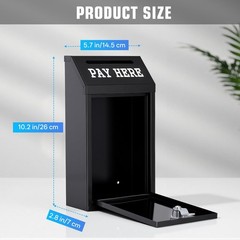 Locking Cash Box with Slot, Metal Money Donation Box with Lock and 4 Keys Wal…