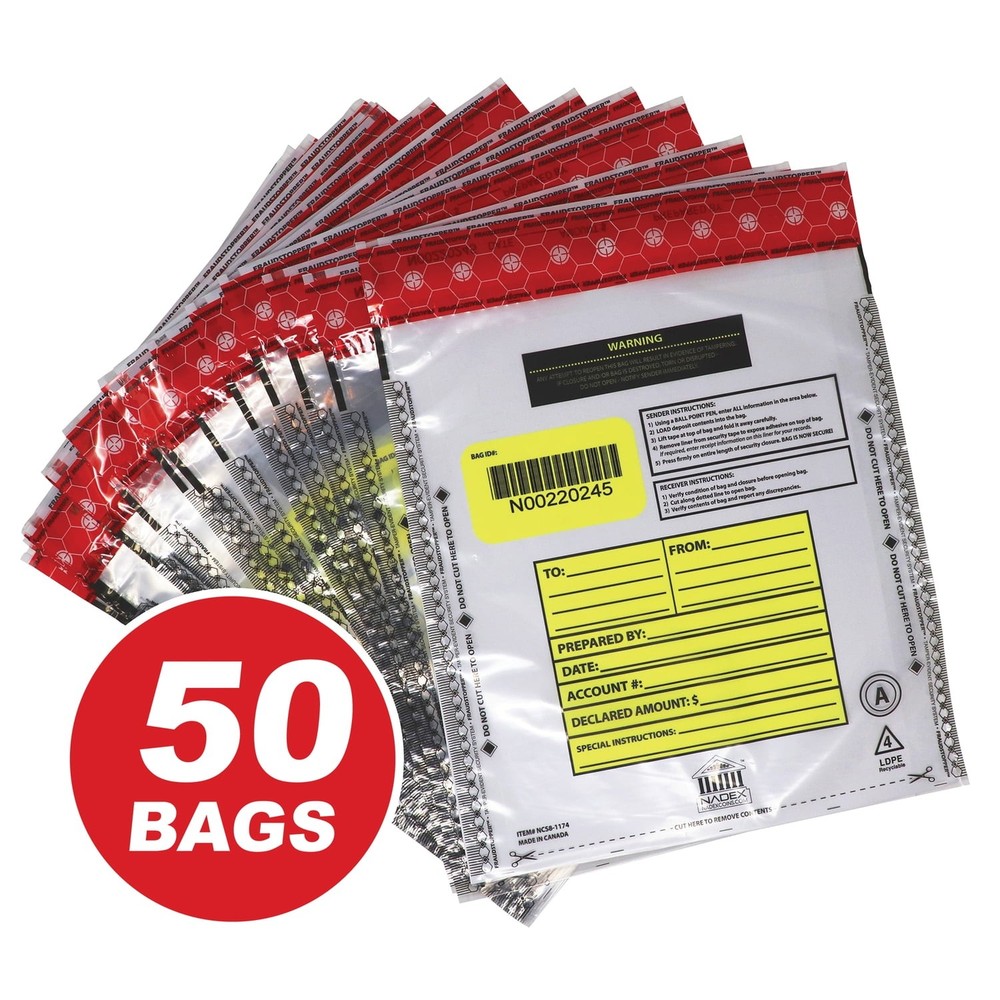 Nadex Coins NCS10002 Tamper-evident 9×12 Clear Bags 50 Pack