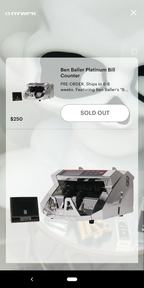 Ben Baller Platinum Money Counter/ Machine Shock Drop NTWRK IN HAND SHIP NOW