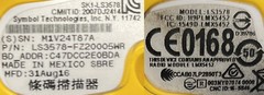 SYMBOL MOTOROLA BARCODE SCANNER LS3578 w/ CHARGING STATION – 1 LOT QTY 2