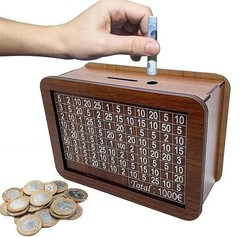 Cash Vault Wooden Savings Box Cash Holder Saver Money Saving Box With Countdown