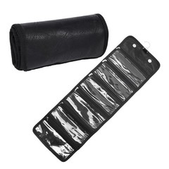 Money Wallet Organizer for Cash with 6 Zippered Pocket 6 pockets, Black
