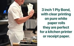 3″ x 90 ft 2 Ply Bond Paper Kitchen Receipt Printers POS 3 inch x 10Rolls