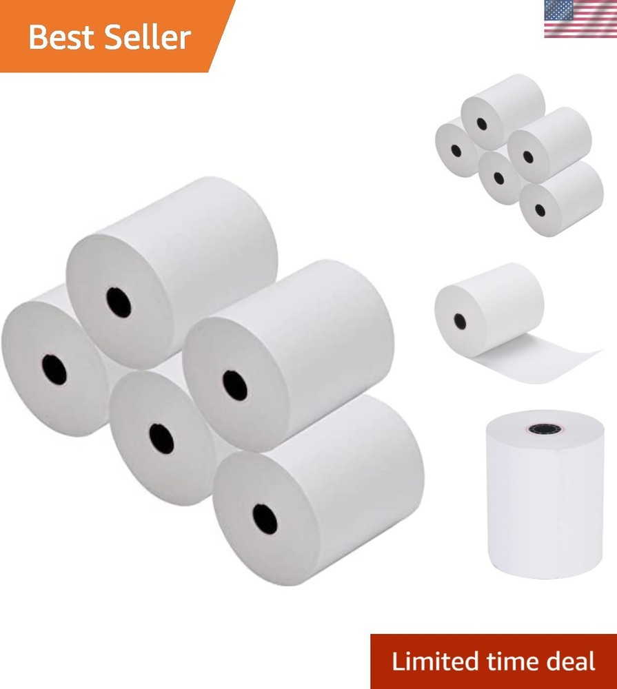 High-Quality Thermal POS Paper Rolls 3-1/8″ x 230ft – 5 Rolls, Bright & Durable