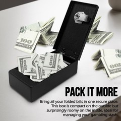 Winners Bank – Pocket Safe Cash Box for Gamblers with Key – Portable Metal Ca…