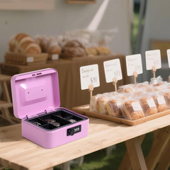 Medium Cash Box with Combination Lock – Durable Metal Cash Box with Money Tra…