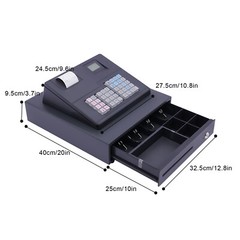 39 Keys Wired Lockable Electric Thermal Cash Register w/ Drawer for Catering US